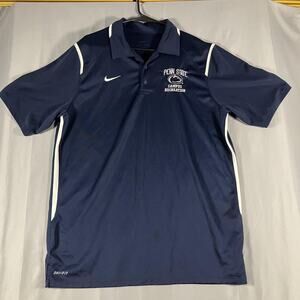 Penn State Nittany Lions Polo Shirt Mens Large Nike Dri-FIT NCAA College Navy